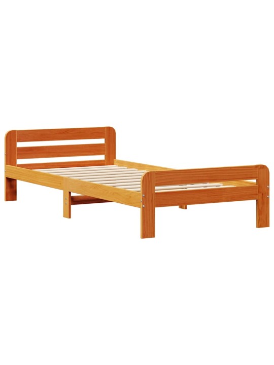 Sängynrunko ilman patjaa vahanruskea 90x200 cm täysi mänty