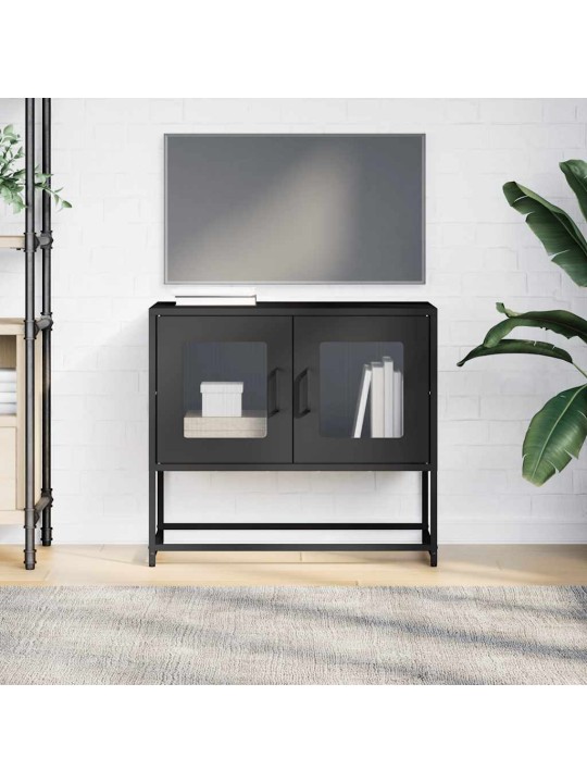 Tv kaappi musta 68x39x60,5 cm kylmävalssattu teräs