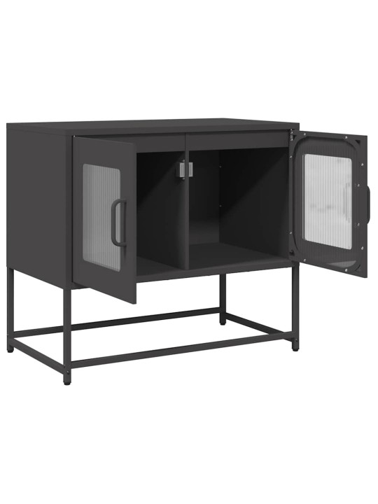 Tv kaappi musta 68x39x60,5 cm kylmävalssattu teräs
