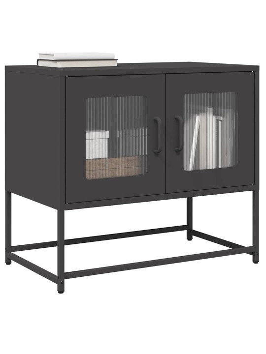 Tv kaappi musta 68x39x60,5 cm kylmävalssattu teräs