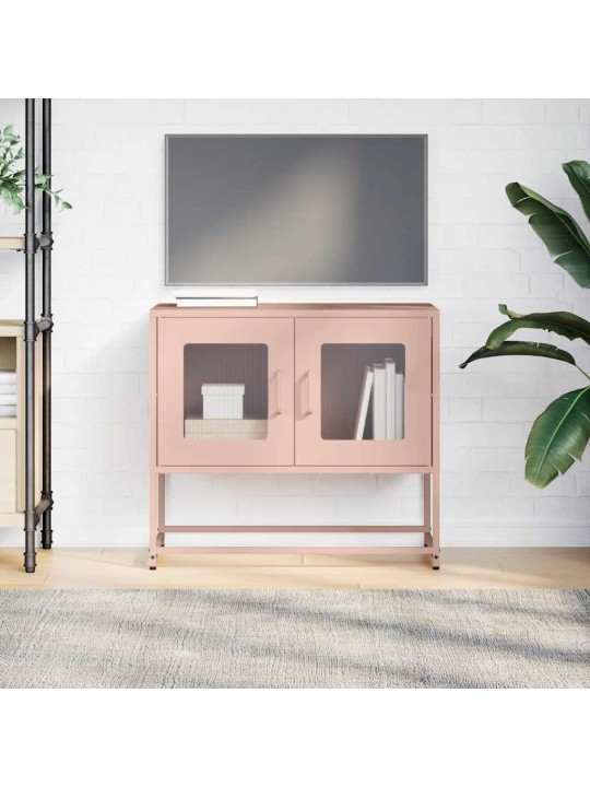 Tv kaappi pinkki 68x39x60,5 cm kylmävalssattu teräs