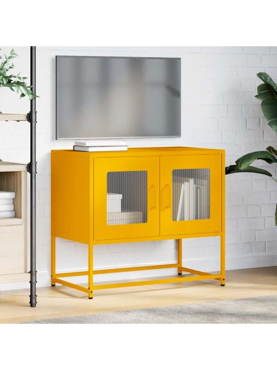 Tv kaappi sinapinkeltainen 68x39x60,5 cm kylmävalssattu teräs