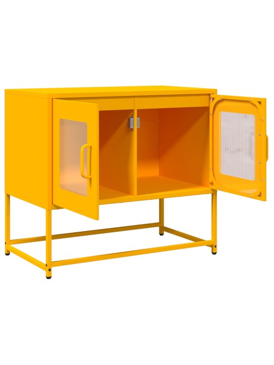 Tv kaappi sinapinkeltainen 68x39x60,5 cm kylmävalssattu teräs