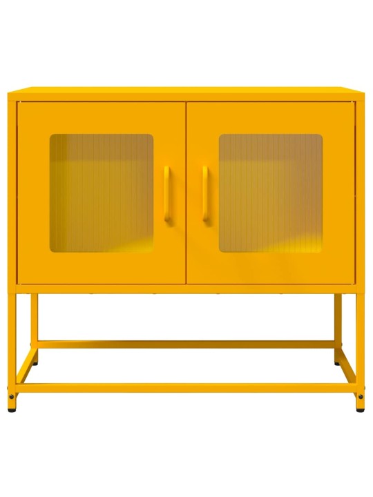 Tv kaappi sinapinkeltainen 68x39x60,5 cm kylmävalssattu teräs
