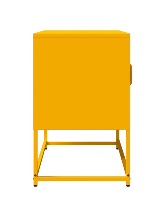 Tv kaappi sinapinkeltainen 68x39x60,5 cm kylmävalssattu teräs