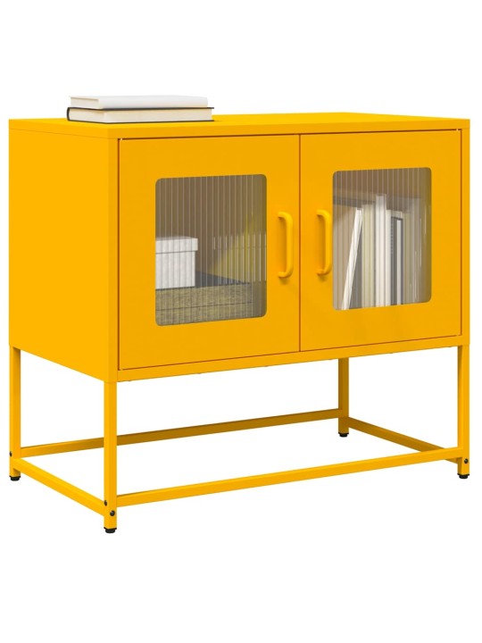 Tv kaappi sinapinkeltainen 68x39x60,5 cm kylmävalssattu teräs