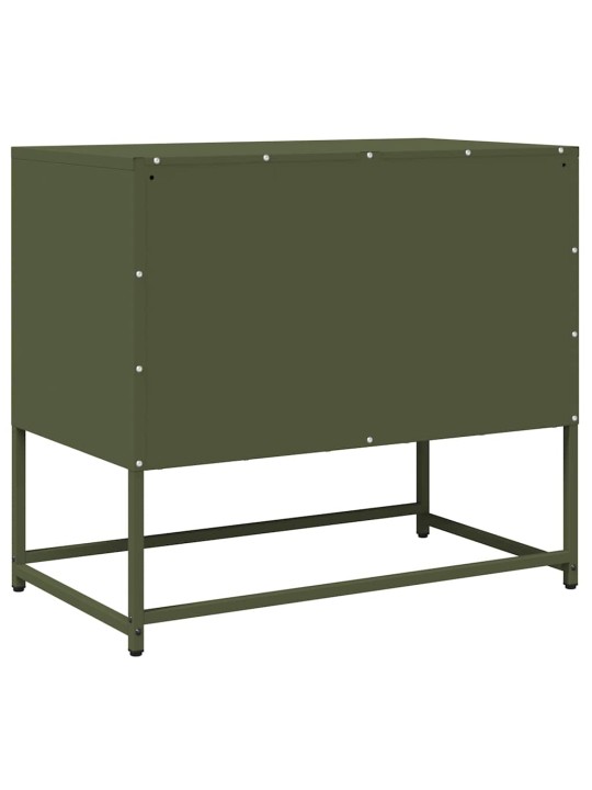 Tv kaappi oliivinvihreä 68x39x60,5 cm kylmävalssattu teräs