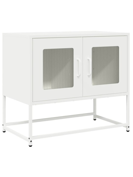 Tv kaappi valkoinen 68x39x60,5 cm kylmävalssattu teräs
