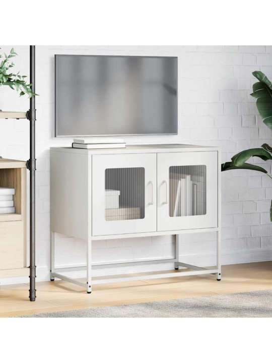 Tv kaappi valkoinen 68x39x60,5 cm kylmävalssattu teräs