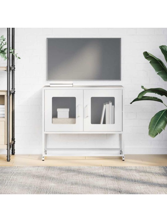 Tv kaappi valkoinen 68x39x60,5 cm kylmävalssattu teräs