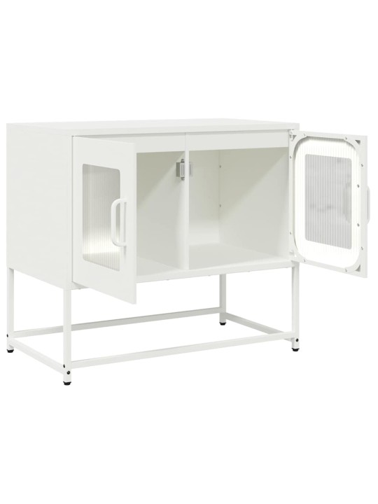 Tv kaappi valkoinen 68x39x60,5 cm kylmävalssattu teräs