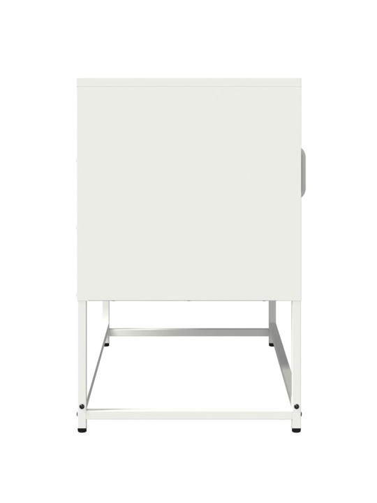 Tv kaappi valkoinen 68x39x60,5 cm kylmävalssattu teräs