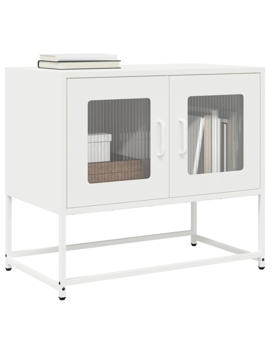 Tv kaappi valkoinen 68x39x60,5 cm kylmävalssattu teräs