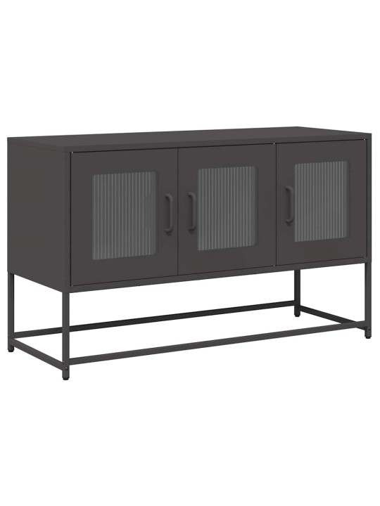 Tv kaappi musta 100,5x39x60,5 cm kylmävalssattu teräs