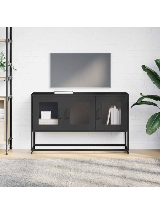Tv kaappi musta 100,5x39x60,5 cm kylmävalssattu teräs