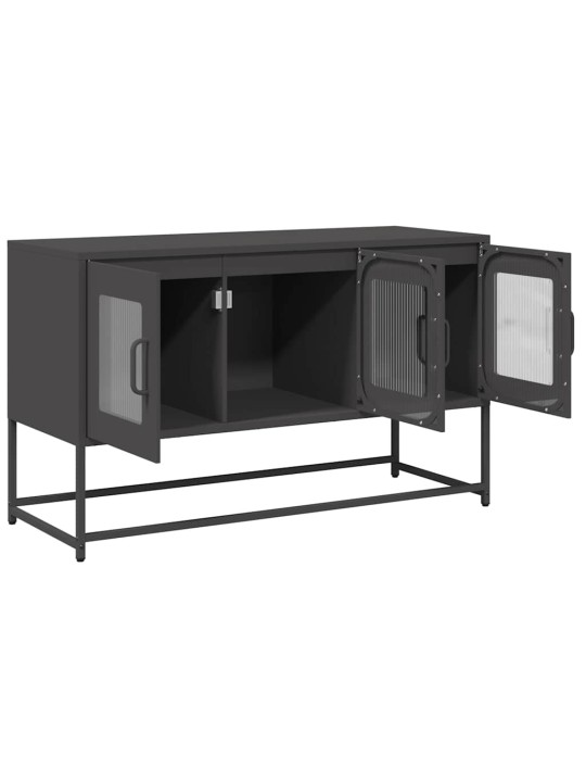 Tv kaappi musta 100,5x39x60,5 cm kylmävalssattu teräs