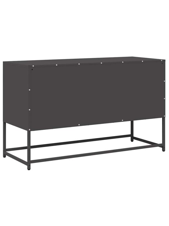 Tv kaappi musta 100,5x39x60,5 cm kylmävalssattu teräs