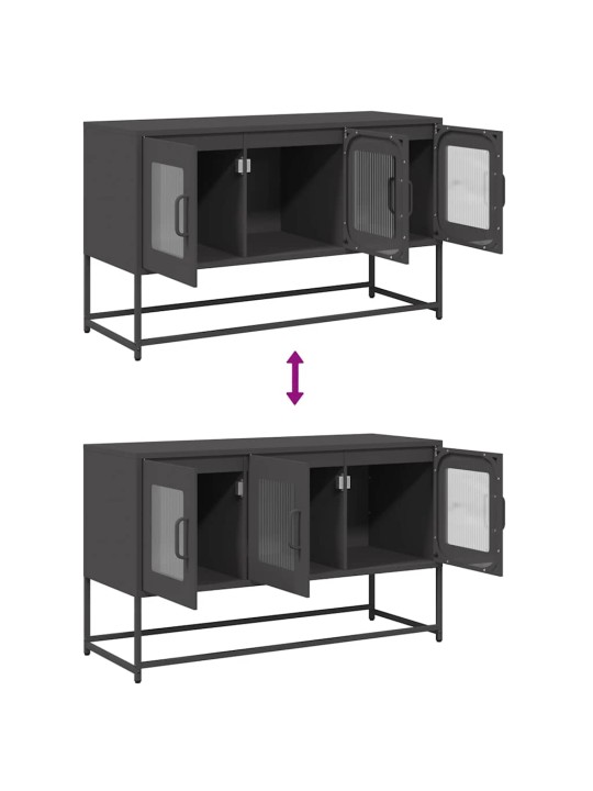 Tv kaappi musta 100,5x39x60,5 cm kylmävalssattu teräs