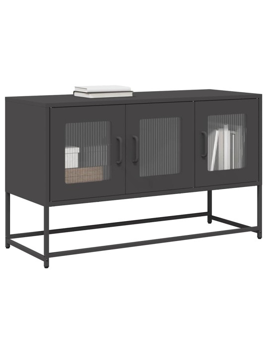 Tv kaappi musta 100,5x39x60,5 cm kylmävalssattu teräs