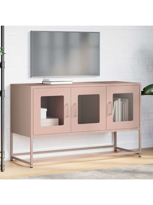Tv kaappi pinkki 100,5x39x60,5 cm kylmävalssattu teräs