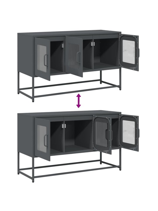 Tv kaappi antrasiitti 100,5x39x60,5 cm kylmävalssattu teräs