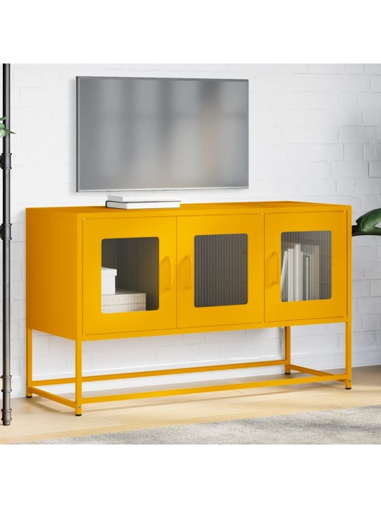 Tv kaappi sinapinkeltainen 100,5x39x60,5cm kylmävalssattu teräs