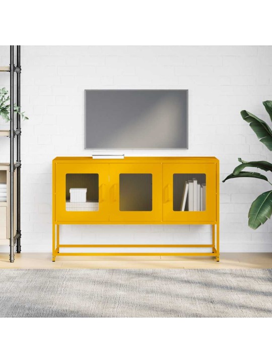 Tv kaappi sinapinkeltainen 100,5x39x60,5cm kylmävalssattu teräs