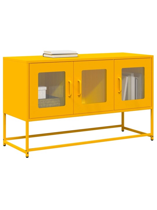 Tv kaappi sinapinkeltainen 100,5x39x60,5cm kylmävalssattu teräs