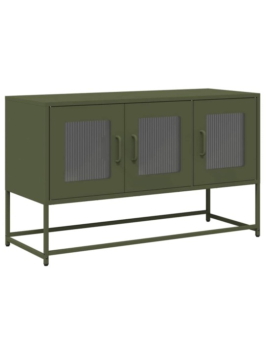 Tv kaappi oliivinvihreä 100,5x39x60,5 cm kylmävalssattu teräs
