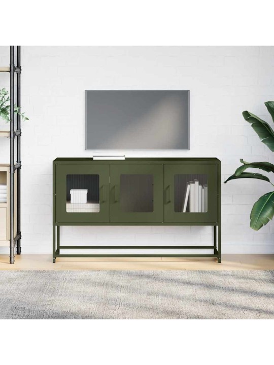 Tv kaappi oliivinvihreä 100,5x39x60,5 cm kylmävalssattu teräs