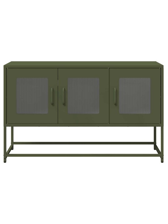 Tv kaappi oliivinvihreä 100,5x39x60,5 cm kylmävalssattu teräs
