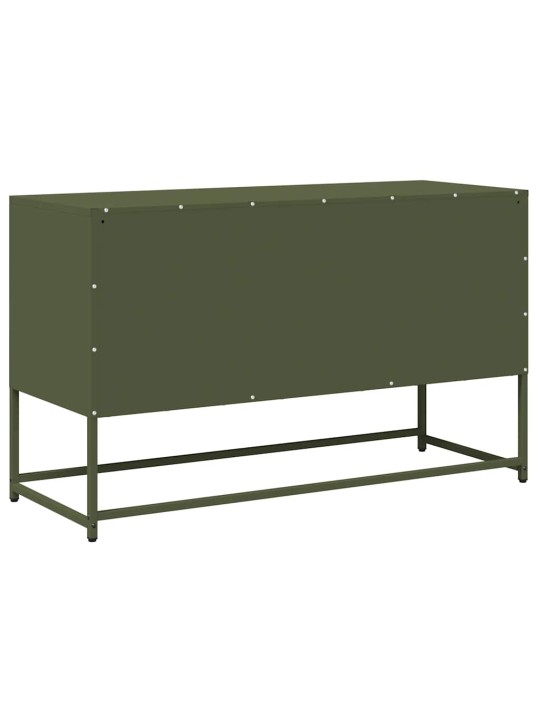 Tv kaappi oliivinvihreä 100,5x39x60,5 cm kylmävalssattu teräs
