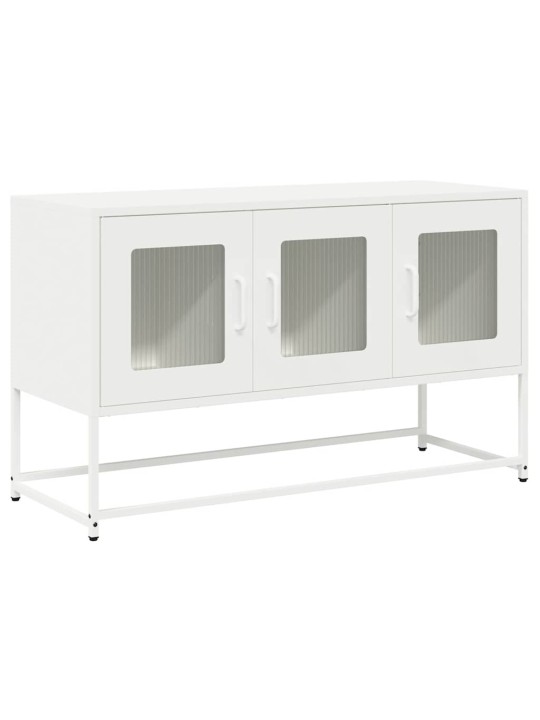 Tv kaappi valkoinen 100,5x39x60,5 cm kylmävalssattu teräs