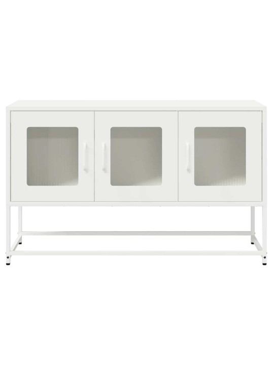 Tv kaappi valkoinen 100,5x39x60,5 cm kylmävalssattu teräs