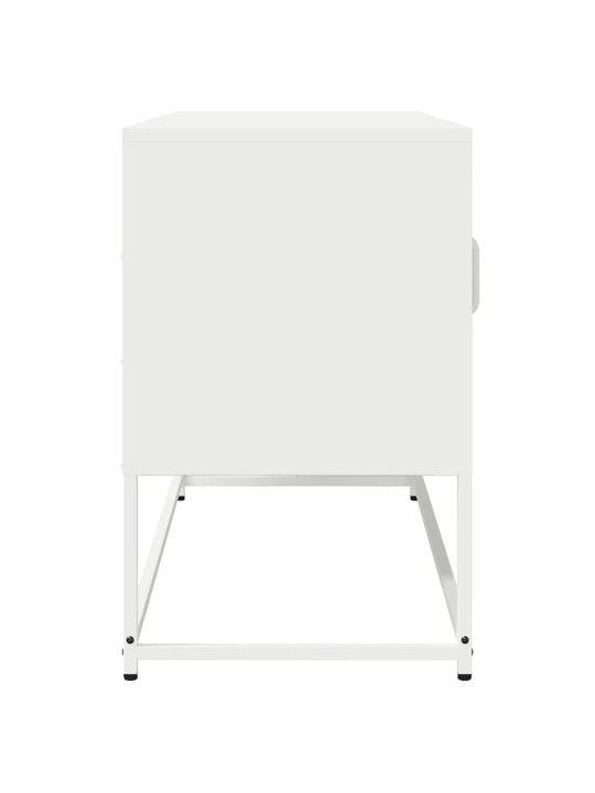 Tv kaappi valkoinen 100,5x39x60,5 cm kylmävalssattu teräs