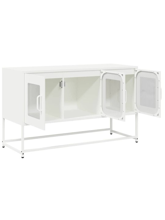 Tv kaappi valkoinen 100,5x39x60,5 cm kylmävalssattu teräs