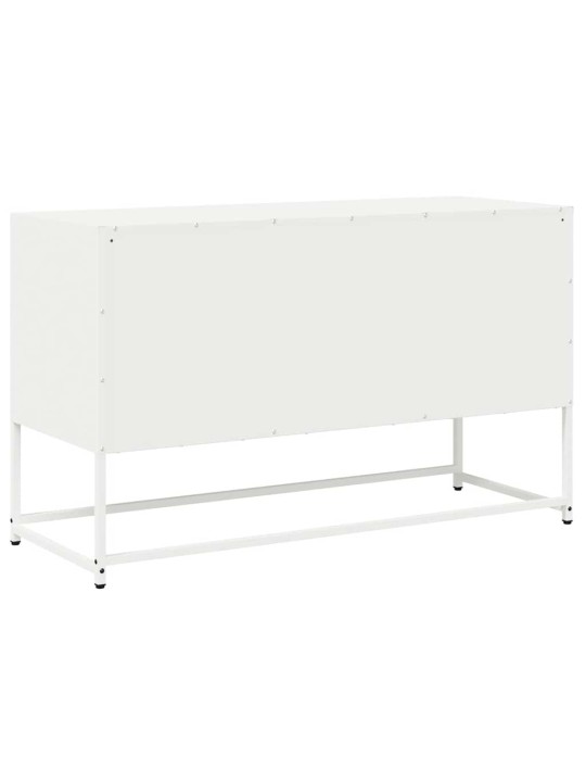 Tv kaappi valkoinen 100,5x39x60,5 cm kylmävalssattu teräs