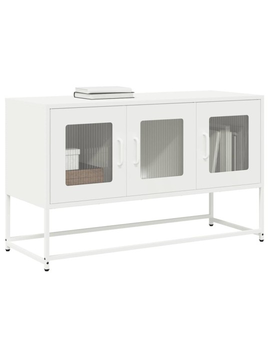 Tv kaappi valkoinen 100,5x39x60,5 cm kylmävalssattu teräs