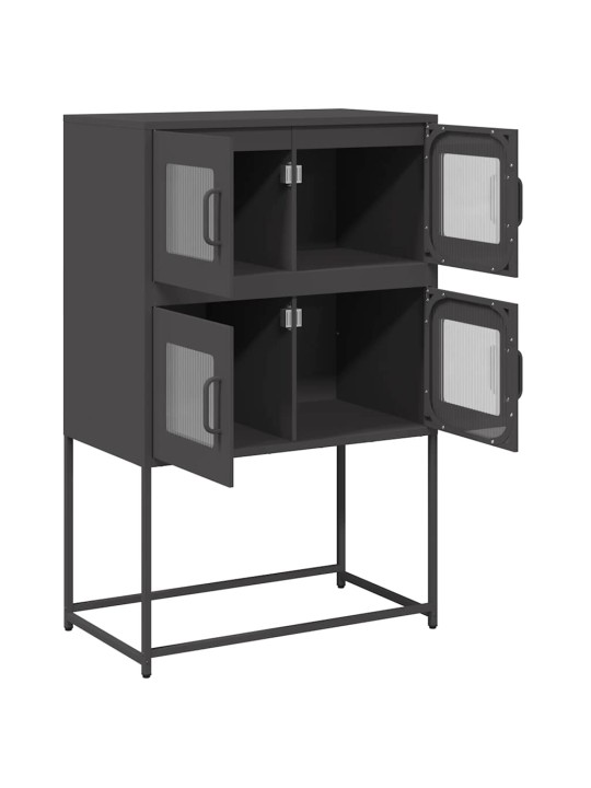 Highboard musta 68x39x107 cm teräs