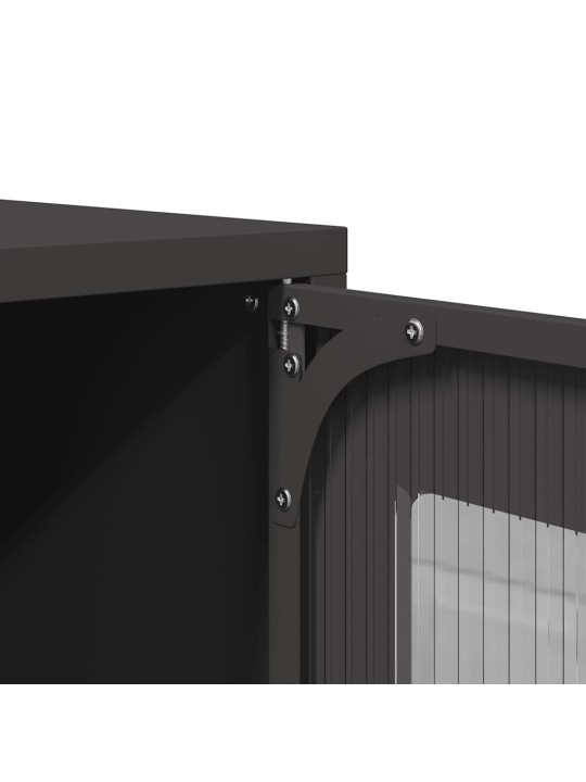 Highboard musta 68x39x107 cm teräs