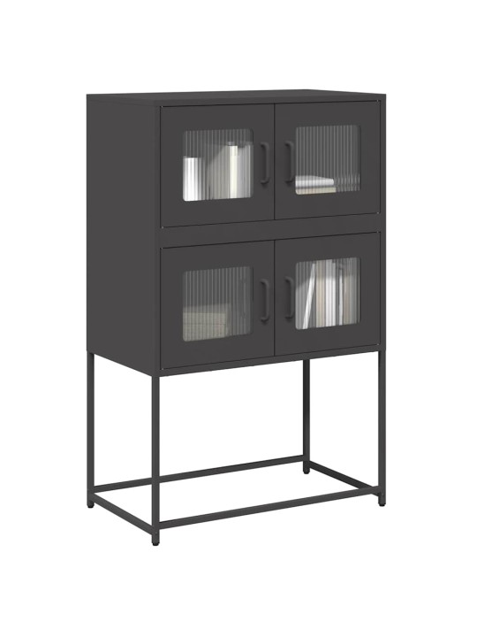 Highboard musta 68x39x107 cm teräs