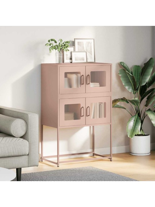 Highboard pinkki 68x39x107 cm teräs