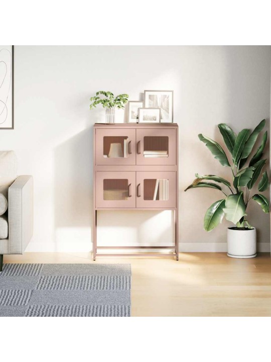 Highboard pinkki 68x39x107 cm teräs