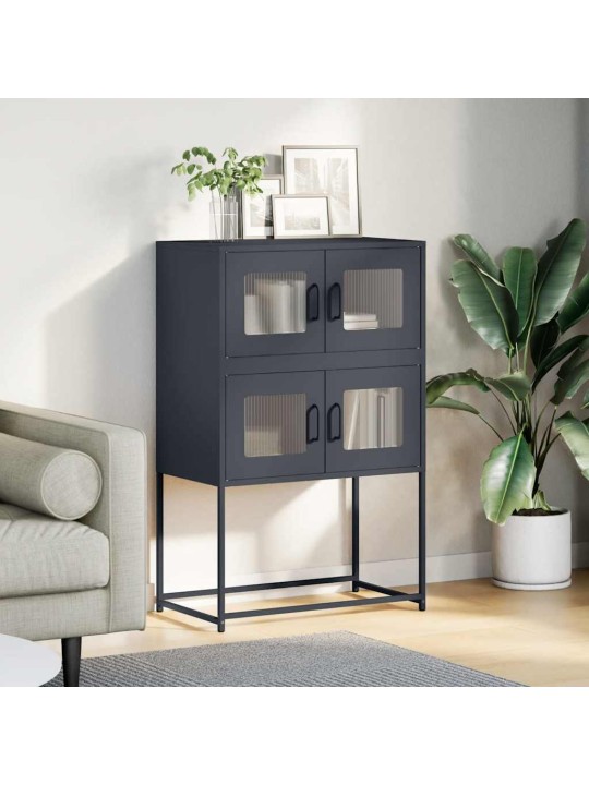 Highboard antrasiitti 68x39x107 cm terästä