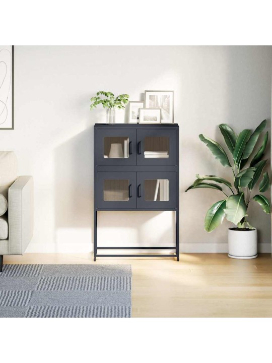 Highboard antrasiitti 68x39x107 cm terästä