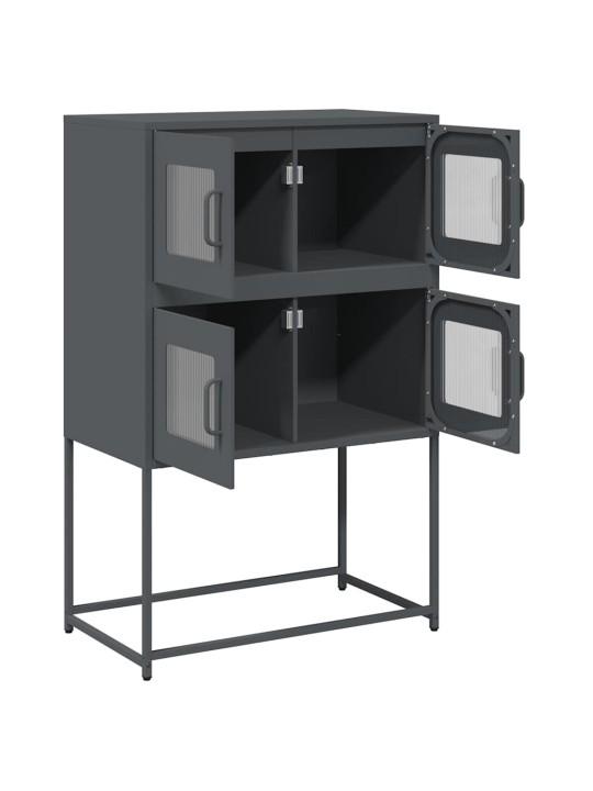 Highboard antrasiitti 68x39x107 cm terästä