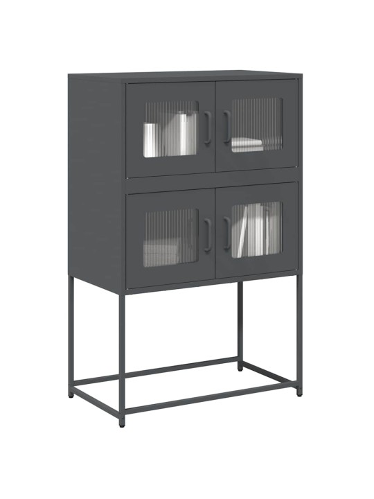 Highboard antrasiitti 68x39x107 cm terästä