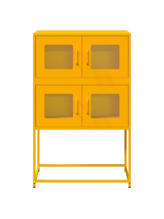 Highboard sinapinkeltainen 68x39x107 cm teräs