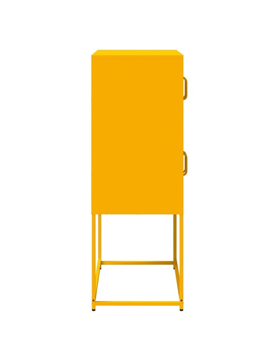 Highboard sinapinkeltainen 68x39x107 cm teräs