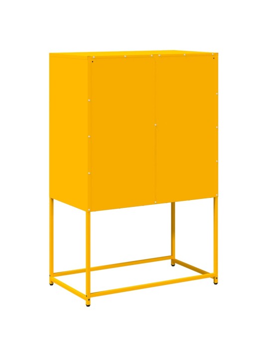 Highboard sinapinkeltainen 68x39x107 cm teräs